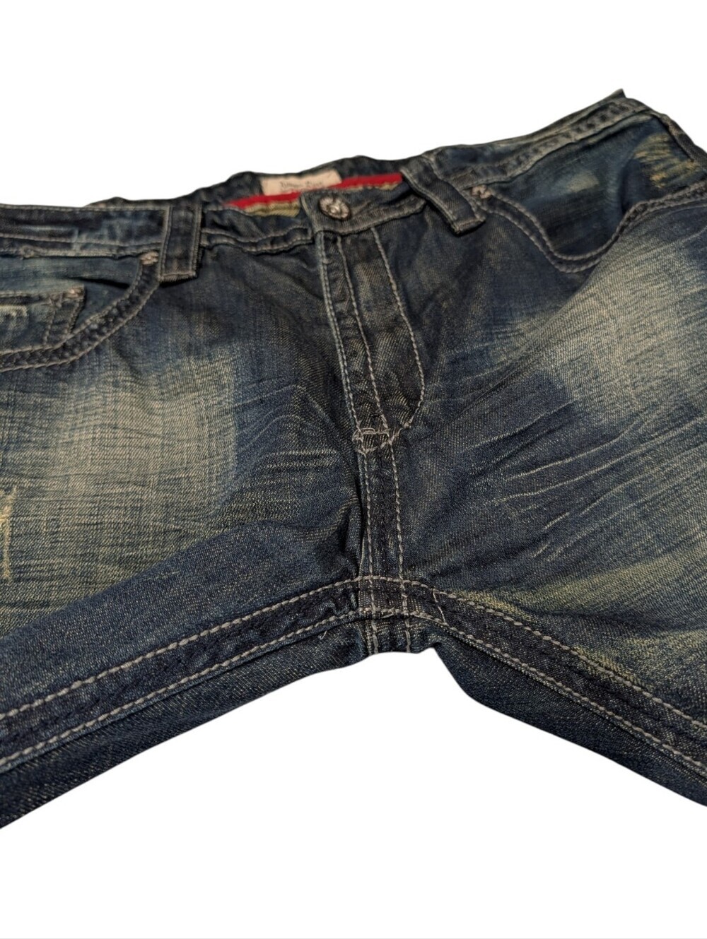 Antique Rivet Mens 38x34 Straight Leg Jeans Distressed Y2K Skater Grunge - Picture 4 of 8